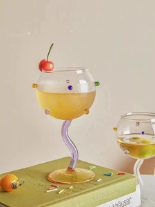 <strong>Wholesale</strong> Custom Blown Lead Free Borosilicate Colored Goblet <strong>Champagne</strong> Coupe Stemware Glasses for Party Wedding - Product Image 2