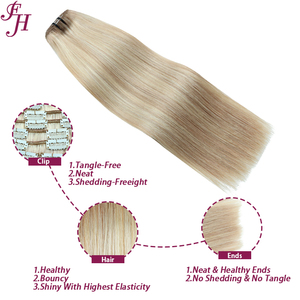 FH Clip in capelli grezzi Extension evidenziano doppia Clip disegnata in Extension capelli onda naturale 8 pz in <span class=keywords><strong>Set</strong></span> - Product Image 3