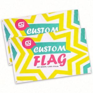 Any Size Any logo Any Design 100% Polyester Good Quality Outdoor Use Yellow Star Custom <b>Flags</b>, Banners - Product Image 4