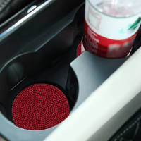 Nouvelle conception, accessoires intérieurs de voitures de luxe modernes, sous-verres antidérapants en silicone avec strass et diamants, imperméables, isolants