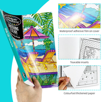 Livre de coloriage personnalisé pour enfants, couverture brillante laminée, reliure piquée à cheval, carton kraft, activité scolaire pour enfants