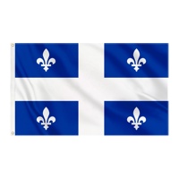Drapeau du Québec (Canada) 90x150cm, directement de l'usine, bannière promotionnelle suspendue, résistant à la décoloration, drapeau extérieur en polyester