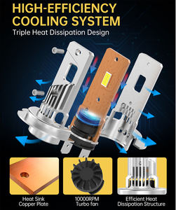 Phare LED H7 super lumineux 27W 2750LM 6500K Lumière <span class=keywords><strong>blanche</strong></span> 280 degrés d'émission Même conception que le phare HID pour la rénovation - Product Image 6