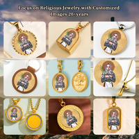 Pendentif en acier inoxydable plaqué or 18 carats avec icône orthodoxe Sainte Marie Goretti, saint patron de la pureté et de la miséricorde, vente en gros sur mesure