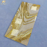 60x120cm Polierte Marmor-Optik Porzellanfliesen Luxuriöse Weiße und Goldene Innenwand- und Bodenfliesen