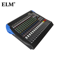 Console de mixage audio ELM KC-12 12 canaux avec 99 effets DSP, interface USB/Bluetooth, 350W, égaliseur 7 bandes en métal, écran LED pour scène