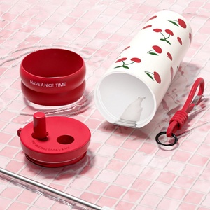 Casual All Print Stainless Steel Insulated <strong>Cup</strong> <strong>Straw</strong> Lid Braided Hand Rope Light <strong>Weight</strong> Portable <strong>Cup</strong> for Teenagers Gift - Product Image 3