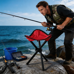 Kursi Lipat Portabel untuk Memancing, Ringan, Cocok untuk Berkemah, Memancing, Hiking, dan Pantai - Product Image 2