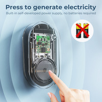 Household Wireless Self-Powered Doorbell DC Digital Chime Button with Battery-EU/UK/US Standard Model