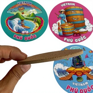 Posavasos Redondo <span class=keywords><strong>de</strong></span> <span class=keywords><strong>Corcho</strong></span> Ecológico Clásico <span class=keywords><strong>de</strong></span> Alta Calidad <span class=keywords><strong>de</strong></span> 10 cm con Impresión Personalizada - Product Image 2