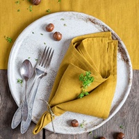 Serviette de table carrée en lin, couleur unie, douce, absorbante, réutilisable et lavable, style occidental, pour hôtels et mariages