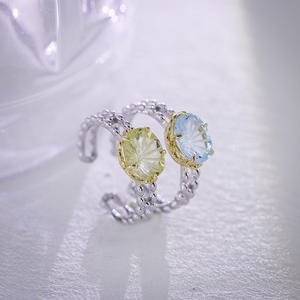 <span class=keywords><strong>Anillo</strong></span> <span class=keywords><strong>de</strong></span> novia <span class=keywords><strong>de</strong></span> plata esterlina entero abierto DISEÑO <span class=keywords><strong>DE</strong></span> seigong <span class=keywords><strong>de</strong></span> cristal amarillo <span class=keywords><strong>de</strong></span> Topacio azul natural tallado a <span class=keywords><strong>mano</strong></span> - Product Image 2