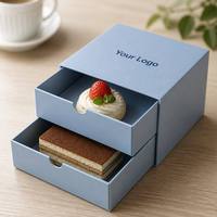 Boîtes en papier écologiques réutilisables et imperméables imprimées numériquement en gros pour gâteaux aux fruits, mousses et tiramisu pour desserts