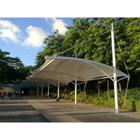 Extérieur Durable PVDF PTFE Toit Membrane structure de traction tente tissu Structure toit abri Garage voiture Parking auvent tente