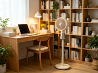 Ventilateur sur pied électrique intelligent moderne avec télécommande, 3 pales en plastique, faible bruit, oscillant, pour hôtel et usage domestique