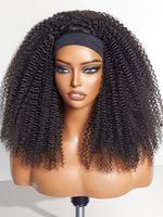 Perruque Bandeau Cheveux Humains Bouclés Naturels Effet Rebondissant Sans Colle Installation Facile Idéale Été Pour Femme Usage Quotidien et Fêtes