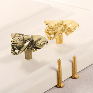 Lizard Dragon Brass Door Handles Cabinet Pulls Furniture <strong>Drawer</strong> Wall Hooks, Drillable - Product Image 2