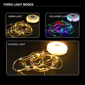 Tira de Luces LED de 10 Metros para Camping, Recargable por USB, Regulable, Blanco Cálido y RGB, para Exteriores, Jardín, Fiestas, Ambiente de Camping - Product Image 5