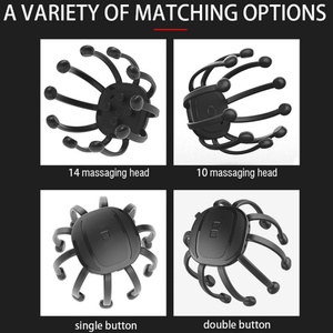 Masseur de tête vibrant électrique rechargeable 10 têtes 5 modes, masseur de cuir chevelu en forme de pieuvre - Product Image 4