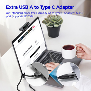 كاميرا ويب هامبو USB بدقة 4K وسرعة 30 إطارًا في الثانية مع تتبع تلقائي وميكروفون مدمج ودوران 360 درجة، أصغر كاميرا متوافقة مع الكمبيوتر وجاهزة لـ <span class=keywords><strong>PS5</strong></span> - Product Image 4