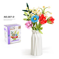 Vente en gros Jeu de briques de construction pour enfants Bouquet de roses Jouets Blocs de construction Fleurs