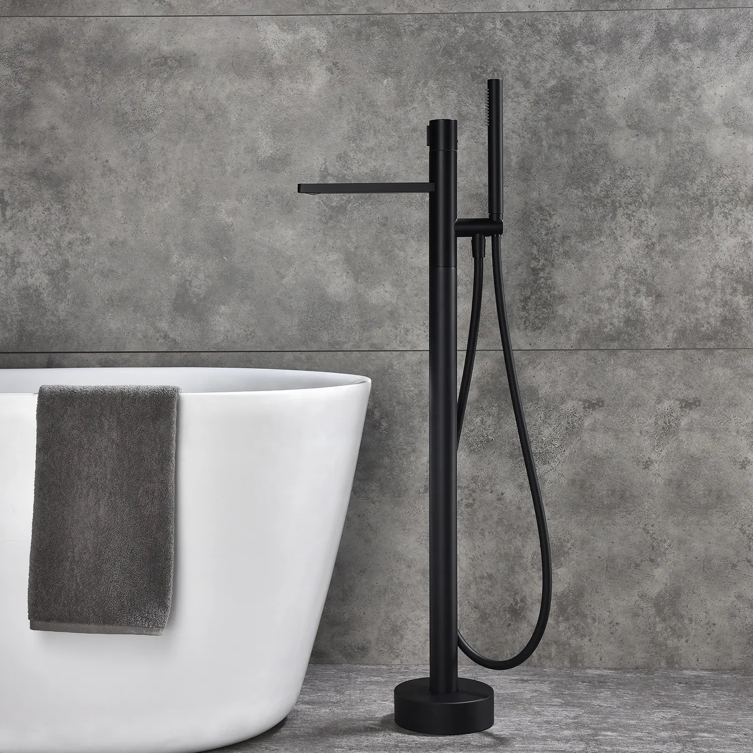 Moderne freistehende Dusch armaturen schwarz freistehende Badewanne Wasserhahn Badewanne Mixer