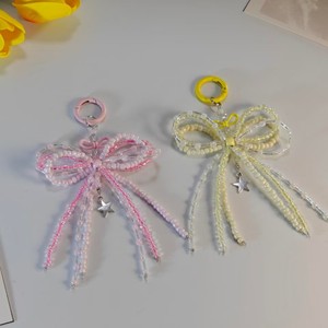 พวงกุญแจรูปโบว์เรืองแสงสีรุ้งน่ารัก ประดับลูกปัด DIY สำหรับตกแต่งกระเป๋าเป้สะพายหลัง สไตล์เกาหลี สายคล้องโทรศัพท์ พวงกุญแจพลาสติก - Product Image 2