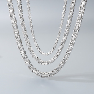 Collana Unisex in Acciaio Inossidabile Placcato Oro Platino con Catena Bizantina Punk Gothic da 4MM5MM6MM8MM - Product Image 4