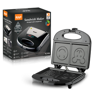 Raf Brand New Arrival Smiley Face Cartoon 2 Slices Breakfast <b>Toaster</b> Sandwich Maker Breakfast Sandwich Maker Toasting Machine Sa - Product Image 1