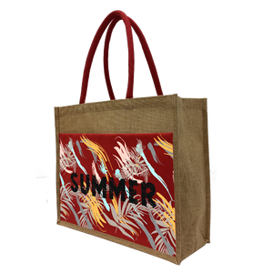 Bolsos de Yute Rojos, Fabricante de Bolsos Novation de la India con Bonitos Estampados a Precios Accesibles - Product Image 4