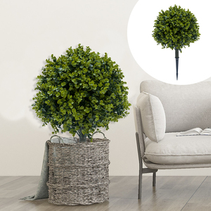 PZD-1-202 En Gros Faux Plantes En Pot Arbustes Buissons Artificielle Topiaire Cèdre Boule Arbre pour Intérieur Extérieur Maison Jardin Décor - Product Image 1