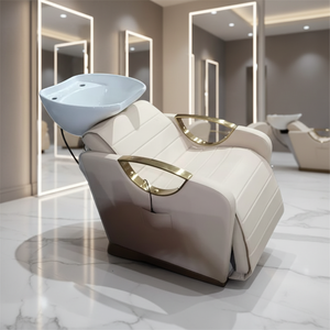 Moderna y Sencilla Estación de Lavado de <span class=keywords><strong>Cabello</strong></span> Reclinable <span class=keywords><strong>para</strong></span> Peluquería y Salón de Belleza, <span class=keywords><strong>Silla</strong></span> de Champú con Lavabo de Cerámica - Product Image 3