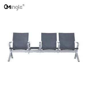 Chaises d'attente d'aéroport Sièges de chaises de gang Coussin en cuir PU en acier en option Banc <span class=keywords><strong>tandem</strong></span> à <span class=keywords><strong>trois</strong></span> sièges - Product Image 5