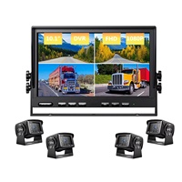 Écran IPS 10,1 pouces, DVR AHD, moniteur quadruple, 12-36V, caméra de recul AHD, caméra de vision arrière étanche, kit de vision nocturne pour camion, camping-car