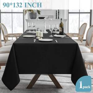 Mantel Rectangular Negro de Poliéster de Alta Calidad, Mantel Decorativo de Lujo para Banquetes y Bodas para Eventos - Product Image 5