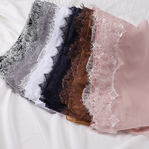 Thời Trang Ngọc Trai Voan Đầu Khăn Màu Tinh Khiết Hồi Giáo Lông Mi Ren Trang Trí Phụ Nữ Khăn Choàng Hijab - Product Image 4