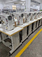 Machine à coudre industrielle informatisée à double aiguille, point de surjet, alimentation par rouleaux, haute capacité, 220V, pour la fabrication de tiges de chaussures en cuir