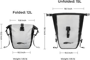 Professional Cycling <b>Accessories</b> 3-in-1 Green Bike Pannier Bag Set Bicycle Cargo Rack Saddle Bag Shoulder Bag Laptop Pannier - Product Image 4