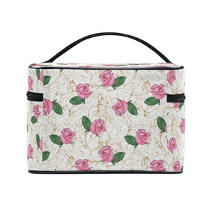 Custom MOQ 2pcs Pouch Luxury Beauty <b>Makeup</b> Bag Zipper Cosmetic <b>Case</b> Storage Handle Organizer Cosmetic Bags for Travel - Product Image 4