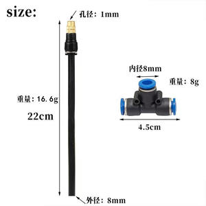 Buses de pulvérisation détachables 8 mm, raccord rapide universel, en cuivre et PE, angle de pulvérisation 120 degrés, réglage d'angle droit - Product Image 2