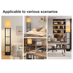 Tối Giản Thiết Kế Châu Âu 4-Tầng Vườn Kim Loại Bằng Gỗ Kệ E27 Bóng Đèn Kéo Chuỗi Long Lanh Đèn Sàn Vải Thép Trang Trí - Product Image 2