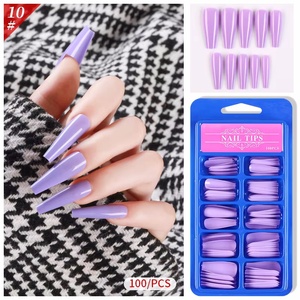 Chuyên Nghiệp 100Pcs ABS Acrylic Nail Mẹo Hot Bán Đầy Đủ Bìa Pháp Nữ Diễn Viên Ballet Hạnh Nhân Thiết Kế Nhân Tạo Móng Tay Nguồn Cung Cấp - Product Image 4
