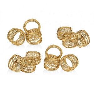 Anillos de servilletas de Coral decorativos, accesorios de boda, caja brillante, estilo de imagen, embalaje Uds., Color perla Madre y Material de latón - Product Image 5