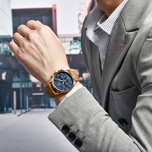 Reloj de Pulsera BENYAR 5160 Dorado, Marca OEM, Deportivo, Cronógrafo, Resistente al Agua, para Hombre, con Correa de Cuero, Venta al Por Mayor en China - Product Image 6