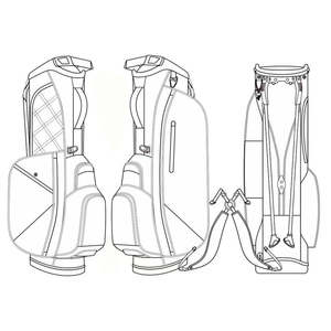 Sac de golf personnalisé avec logo, en cuir PU léger, noir et blanc, minimaliste, fabrication OEM, vente en gros - Product Image 6