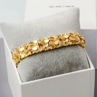 Bracelet de Montre Homme en Gros Plaqué Or 18 carats, Maillons Texturés Gros Pépites pour Hommes et Femmes