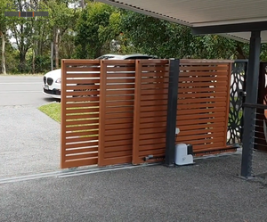 Puerta corredera eléctrica de jardín Puerta de entrada semiprivada deslizante superpuesta de aluminio - Product Image 5