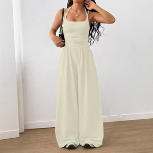 Mono de verano para mujer Channel Fashion 2026 con tirantes finos, de una pieza, pantalón ancho y holgado - Product Image 2