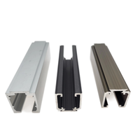 Rail de porte coulissante en alliage d'aluminium de conception moderne profilé en T avec roue à rouleaux à rainure V-U en plastique en bois