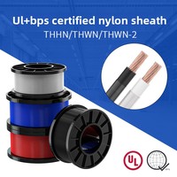 Cable Eléctrico THHN de 600V, Conductor de Cobre Trenzado de Calibre 14, 12 y 10 AWG, Aislamiento de PVC y Revestimiento de Nailon, Hecho en China